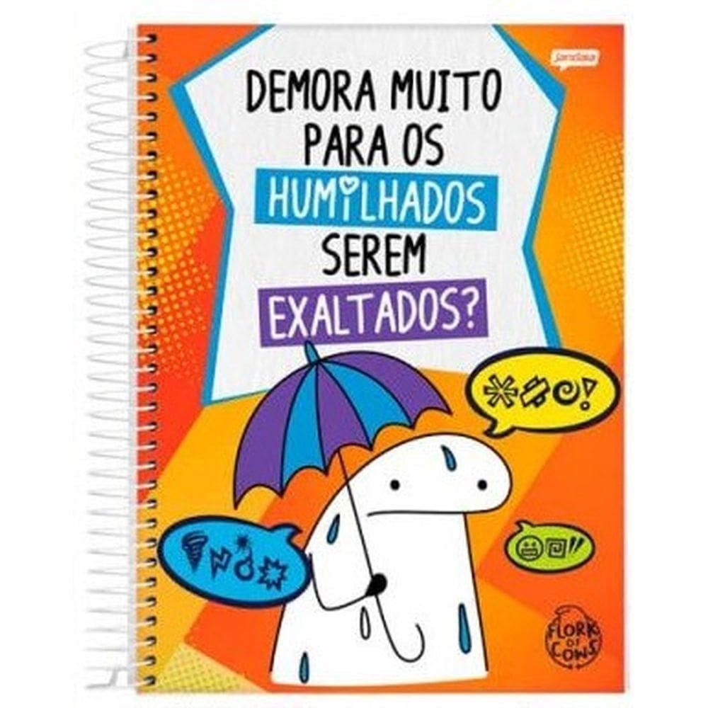 Caderno Univ. 240 Folhas 15 Matérias Flork Laranja - Jandaia