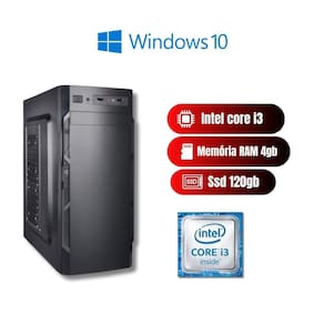 PC Intel i3,Ssd 120GB,4GB RAM e Windows 10 Trial – Compacto!