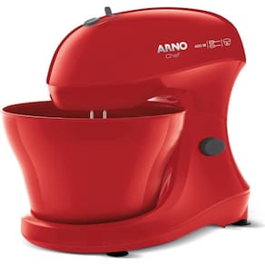 Batedeira Arno Ellegance Cheff 400w 2 Batedores Tigela 5 Litros Luxx Red 127V