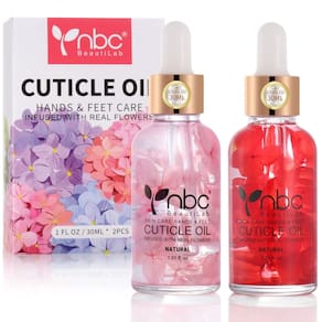 Conjunto de óleo de cutícula nbc BeautiLab Rose & Strawberry 30mL x2