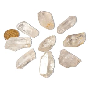 10 Cascalho Quartzo Cristal Natural Furo Vazado 20 a 30mm