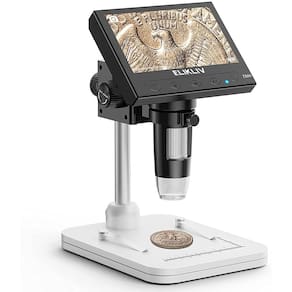 Microscópio Elikliv EDM4 LCD Digital Coin 1000x com 8 LEDs