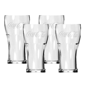 Jogo 4 Copos Coca-Cola Vidro Transparente Contour 470ml - Nadir