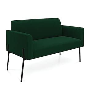 Sofá 2 Lugares Namoradeira Pé Ferro Preto Marisa Bouclê Verde D03 - D`Rossi