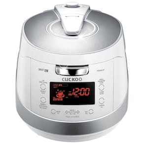 panela de arroz de pressão de aquecimento por indução de 6 xícaras revestimento antiaderente, branco, CUCKOO CRP HS0657F, Branco