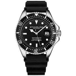 Relógio Masculino Pro Diver Watch, Quartzo, Prova D 100m, STUHRLING 3950R.1, Preto