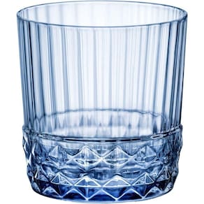 Jogo 6 Copos Uísque Bormioli Rocco America 20s Vidro 370ml 9x9x9cm Azul