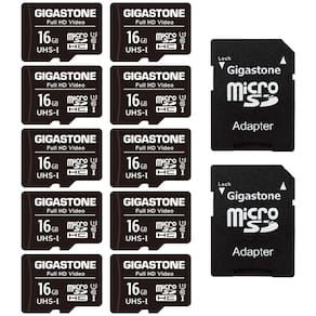 Cartão Micro SD Gigastone 16GB, pacote com 10 vídeos FHD de 85 MB/s
