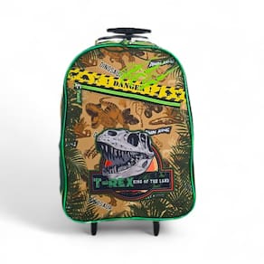 Mochila grande escolar com rodinha dinossauro dino rex