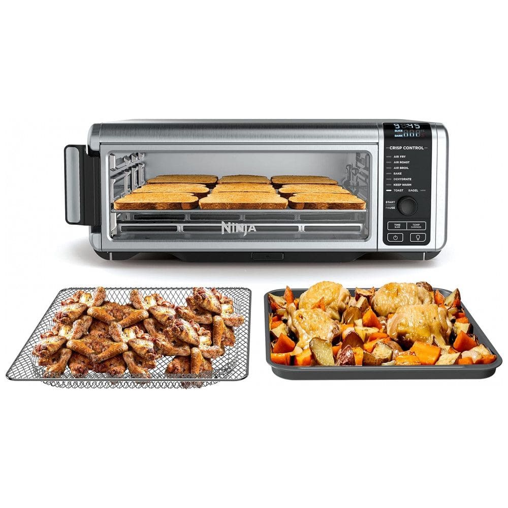 Forno de Bancada Digital Air Fryer 8 em 1 com Cesta e Rack, 110V 1800W, NINJA SP101, Prateado