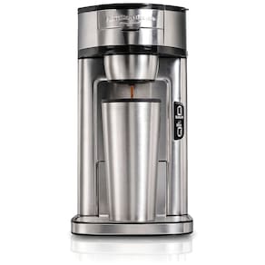 Cafeteira Elétrica Programável Scoop Café de 400 ml em 2,5 Min. Fácil de Limpar Aço Inoxidável, HAMILTON BEACH 49981A, Cinza
