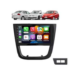 Kit Multimidia Gol Voyage Saveiro G5 2009 / 2012 Carplay AndroidAuto 9 Pol BT USB FM - Roadstar 908BR