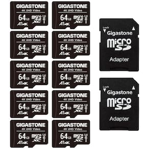 Cartão Micro SD Gigastone 64GB, pacote com 10 vídeos 4K UHD de 90 MB/s