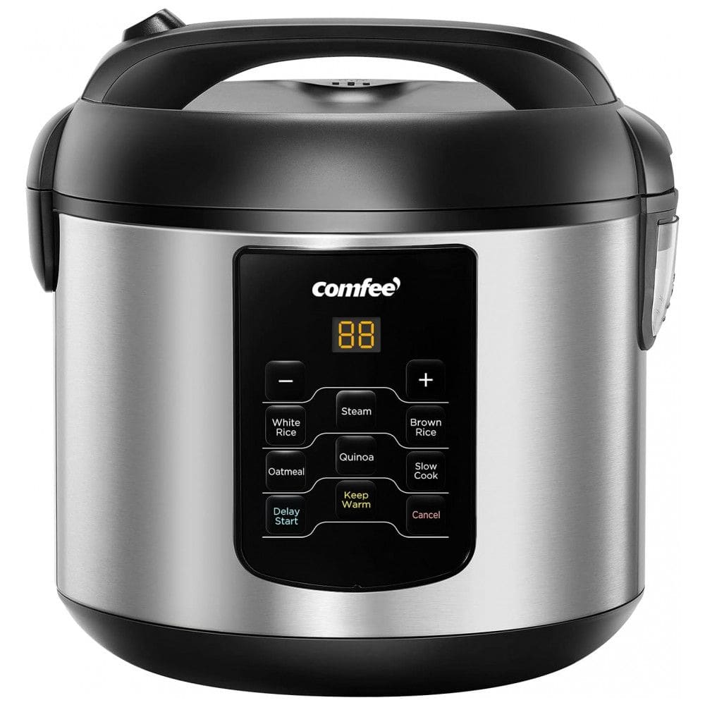 Panela de Arroz Elétrica 6 em 1, Capacidade 1.8L, Programável, 650W, Aço Inoxidável, 110v, COMFEE CRS2010BS, Prateado