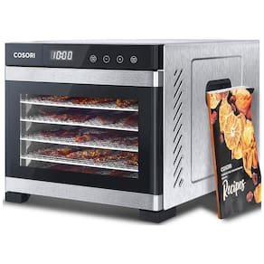 Desidratador de Alimentos Profissional 600W 6Trays, Timer Controle de Temp, COSORI CP267 FD, Prateado