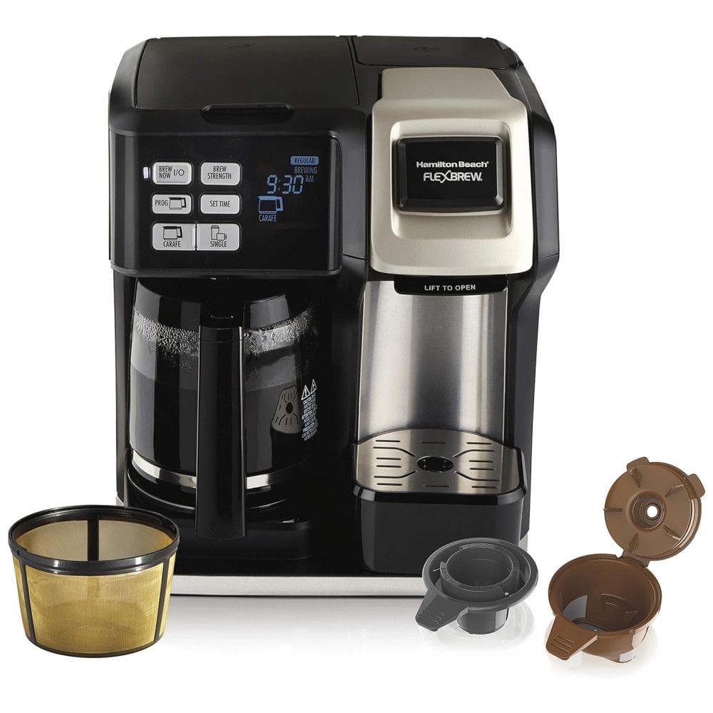 Cafeteira Elétrica Programável FlexBrew Programável Inclui Filtro Permanente 12 Xícaras, HAMILTON BEACH 49950C, Preto