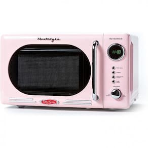 Micro ondas Retro de Bancada 19 Litros Multifuncional, 700W, 110v, NOSTALGIA NRMO7BK6A, Rosa