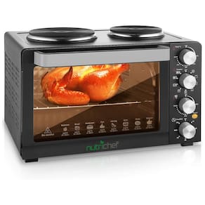 AirFryer e Forno Elétrico de Bancada Rotisserie, Grill, 30L 1400 Watt, NUTRICHEF PKRTO28, Preto