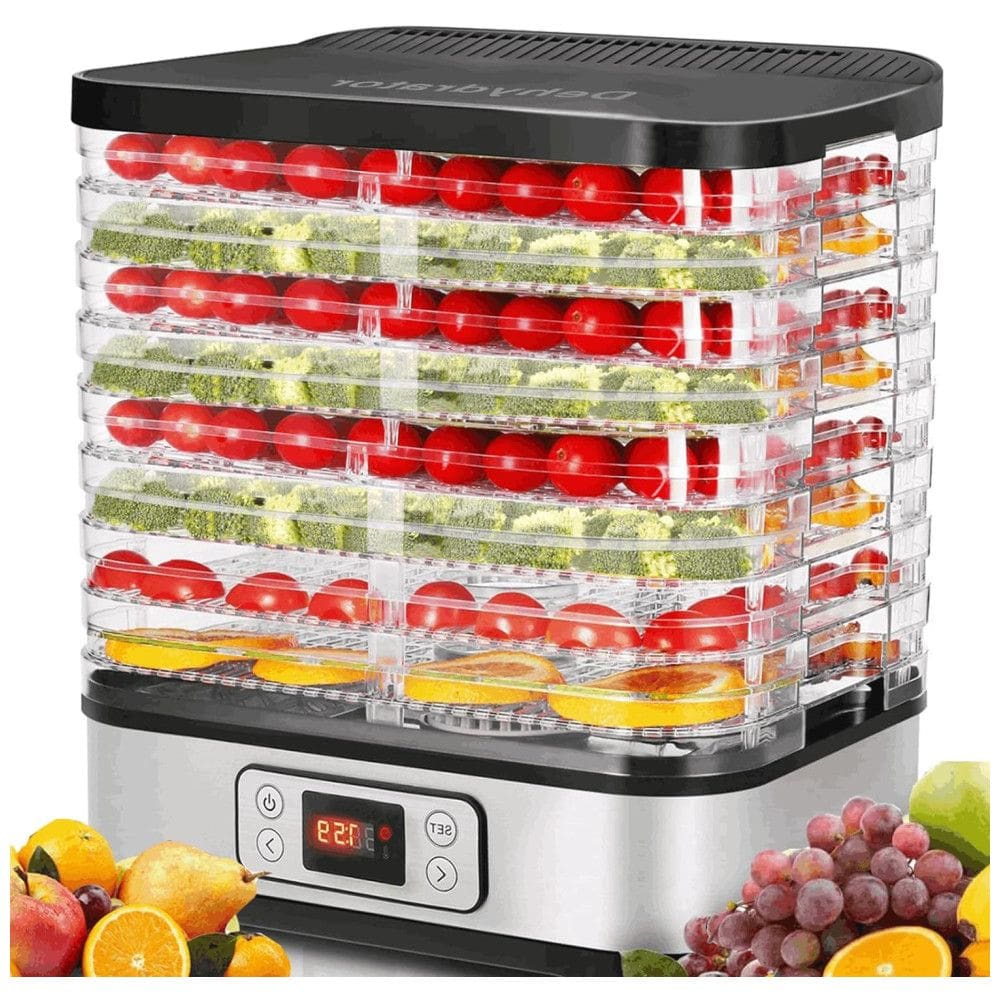 Desidratador de Alimentos, 8 Bandejas, e Transparente, 110v, MEYKEY , Prateado