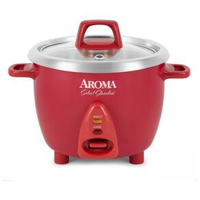 Panela Elétrica de Arroz, 1,4 L, 400W, vermelha, 110v, AROMA HOUSEWARES ARC 753SGR, Vermelho
