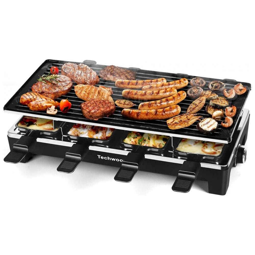 Techwood LE Churrasqueira Elétrica Portátil, com Antiaderente, 1500W, 110V, Preta