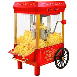 Pipoqueira Elétrica de Bancada 1.9kg em Aço Inoxidável, 110v, NOSTALGIA Vintage, Vermelho