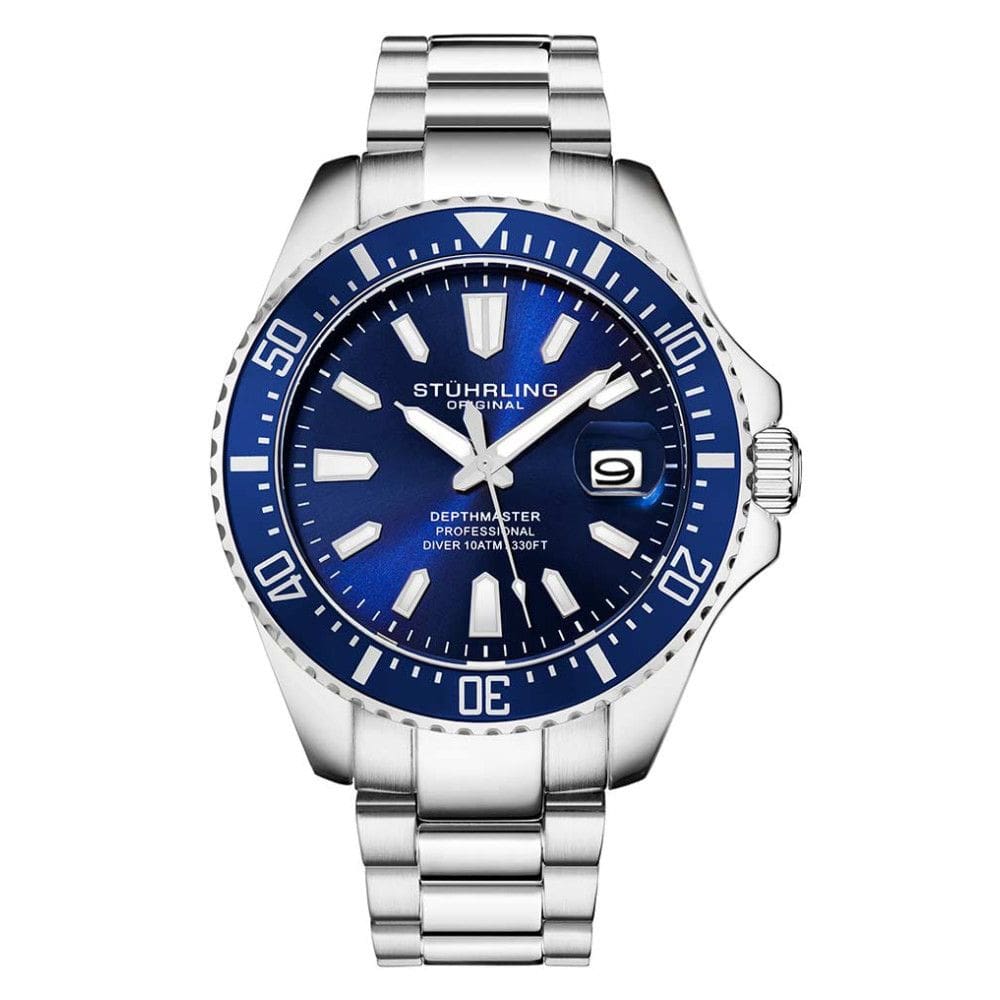 Relógio Masculino Stuhrling Depthmaster 3950A Quartzo 42mm, Azul