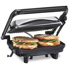 Sanduicheira Elétrica Antiaderente 2 Fatias, Aço Inox, 110v, HAMILTON BEACH 25460A, Prateado