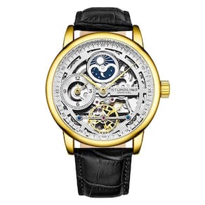 Relógio Masculino Stuhrling Esqueleto 3917 Automático 43mm, Dourado