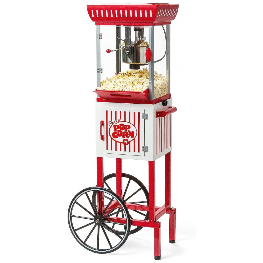 Retrô Pipoqueira Elétrica Portátil 1.9kg em Aço Inoxidável, 110v, NOSTALGIA Retro Classic Popcorn Machine, Vermelho