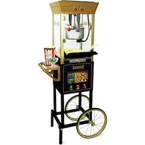 Pipoqueira Elétrica Portátil 7.6kg em Aço Inoxidável, Branca, 110v, NOSTALGIA Vintage Movie Theater Popcorn Machine, Branco