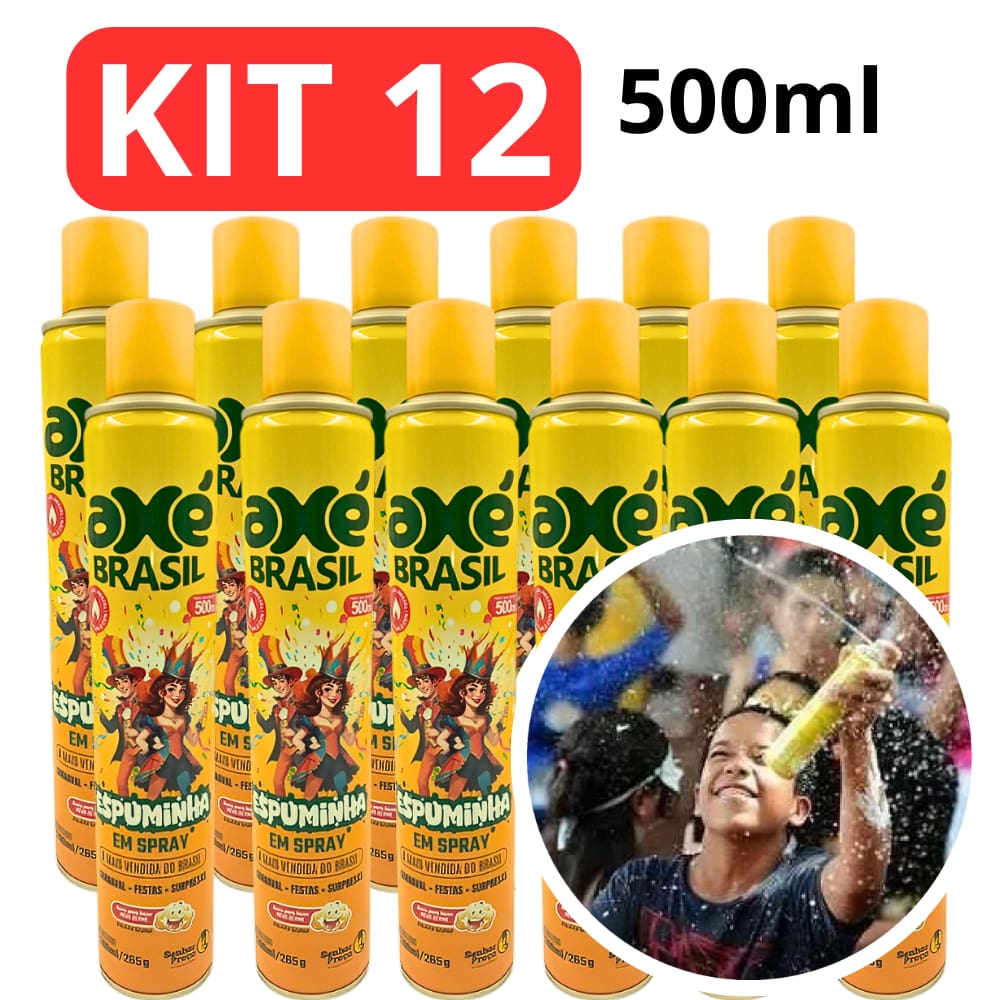 Kit 12 Espuma de Carnaval Spray Espuminha Neve 500ml