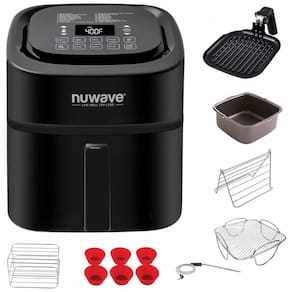 Fritadeira Elétrica AirFryer 6L com Acessórios e Painel de Controle Digital, 1800W, 110V, NUWAVE 37001, Preto