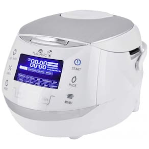 Panela de Arroz Elétrica 1.9L, com 6 Predefinições e Tela LCD, Branca, 110v, YUMASIA YUM EN15WUS, Branco