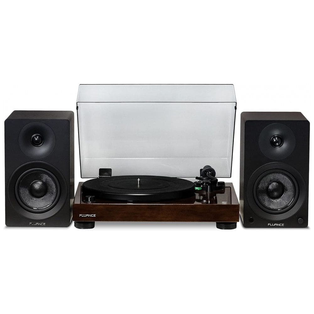 Vitrola Toca Discos Retrô com Pré Amplificador e Alto Falantes, 90W, 110v, FLUANCE RT81AI41B, Preto