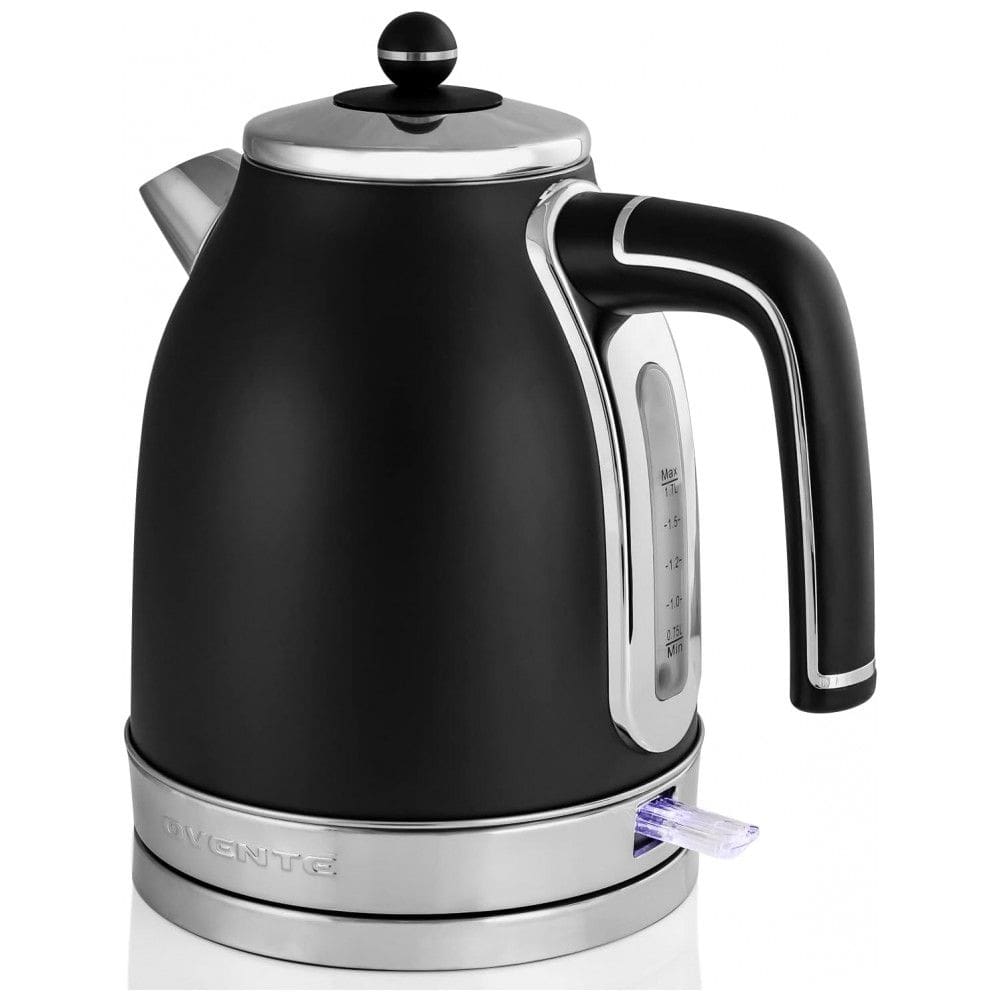 Chaleira Elétrica 1.7L em Aço Inoxidável com Desligamento Automático, 1500W, 110v, OVENTE KS777B, Preto