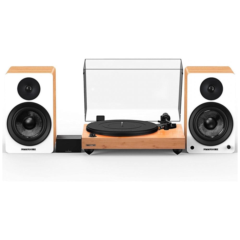 Vitrola Toca Discos Retrô com Pré Amplificador e Alto Falantes, 120W, 110v, FLUANCE RT82BPA61W, Marrom Claro