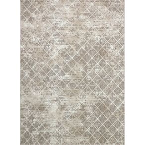 Tapete Dolce Pêlo Baixo Antialérgico Antiderrapante - Marfim/Marrom - 250x350cm