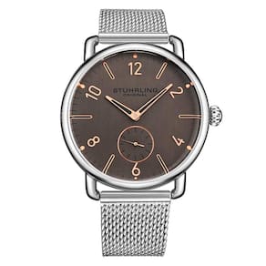 Relógio Masculino Stuhrling Jenson 3939 Quartzo 42mm, Prata Clássico