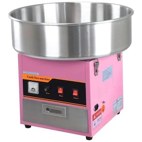 Máquina de Algodão Doce Elétrica Profissional em Aço Inoxidável, 110V 1080W, PartyHut, Rosa
