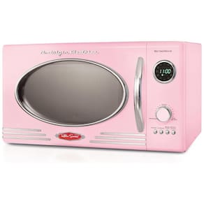 Micro ondas de Bancada 25 Litros Multifuncional, 800W, 110v, NOSTALGIA Retro, Rosa