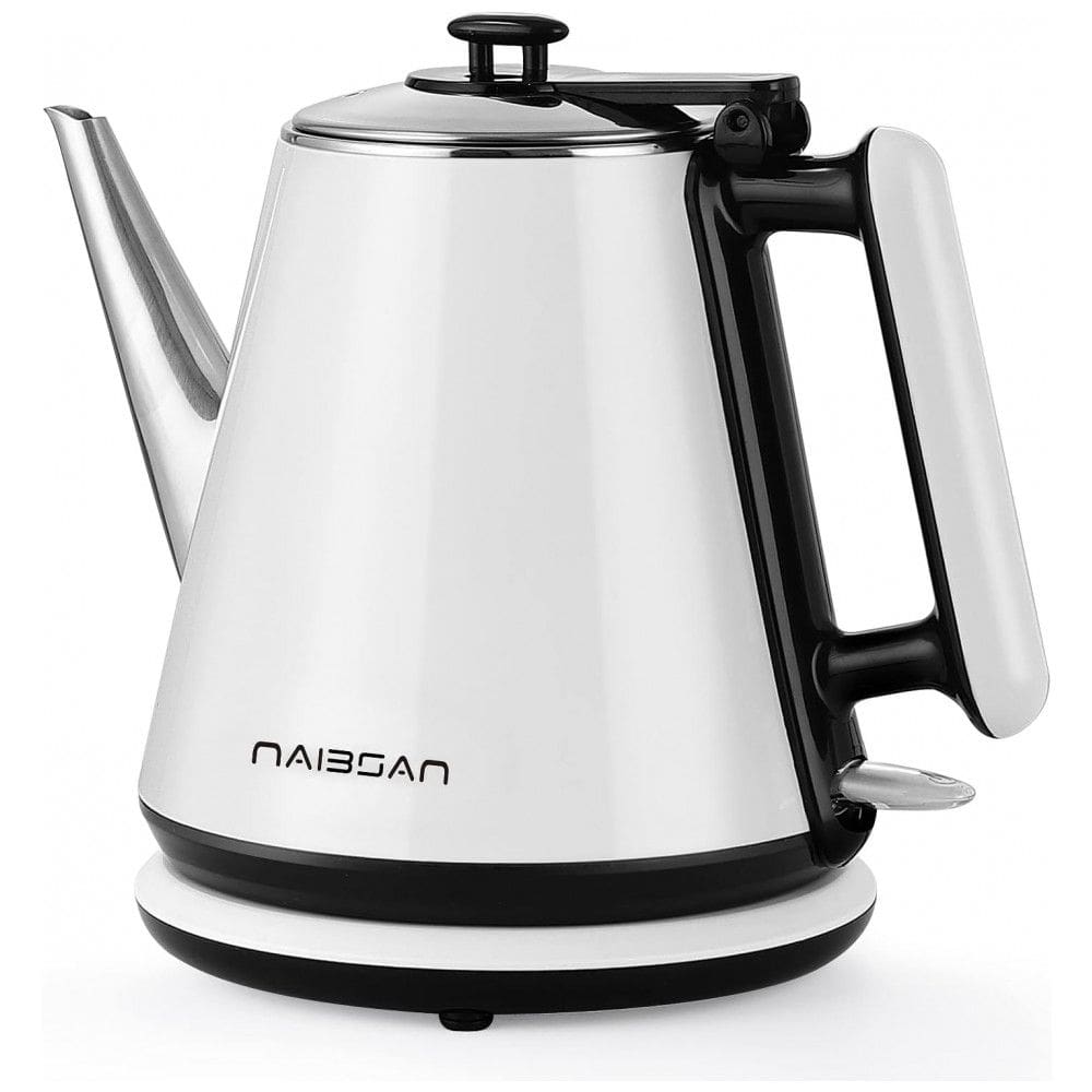 Chaleira Elétrica Naibsan 1L em Aço Inoxidável com Desligamento Automático, 110V 1000W, Branca