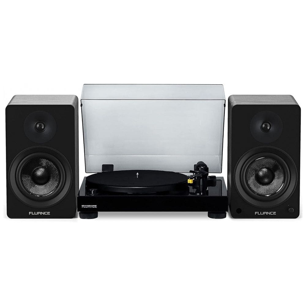 Vitrola Toca Discos Retrô com Pré Amplificador e Alto Falantes, 120W, 110v, FLUANCE RT80AI61, Preto