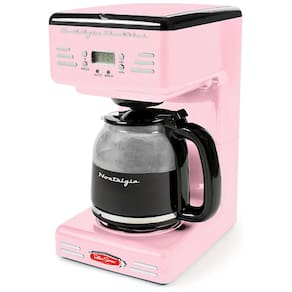 Cafeteira Elétrica Programável Retro 2.8L com Desligamento Automático, 110v, NOSTALGIA , Rosa
