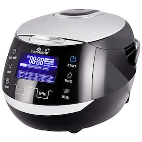 Panela de Arroz Elétrica até 8 Xícaras Não Cozidas, 110V 860W, Yum Asia, Preta