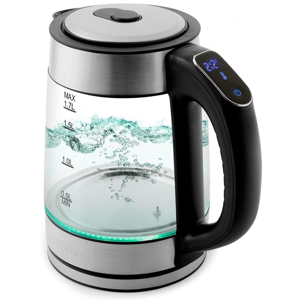Chaleira Elétrica 1,7L Aço Inoxidável, 1750W, 110v, AROMA HOUSEWARES AWK 170D, Prateado