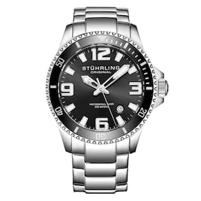 Relógio Masculino Stuhrling Regatta Champion 395 Quartzo 42mm, Prata e Preto