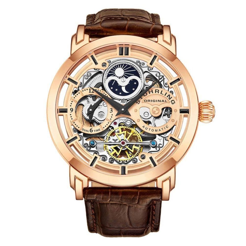 Relógio Masculino Stuhrling Anatol 371 Automático 46mm, Marrom