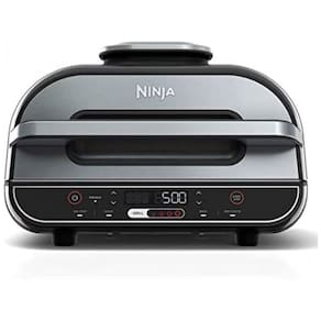 Churrasqueira Grill Elétrica 5 em 1 com Controle de Temperatura e Painel de LED, 110V 1500W, Ninja BG500A, Preta