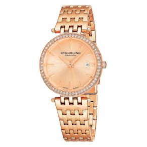 Relógio Feminino Stuhrling 3929 Quartzo 34mm, Ouro Rosa